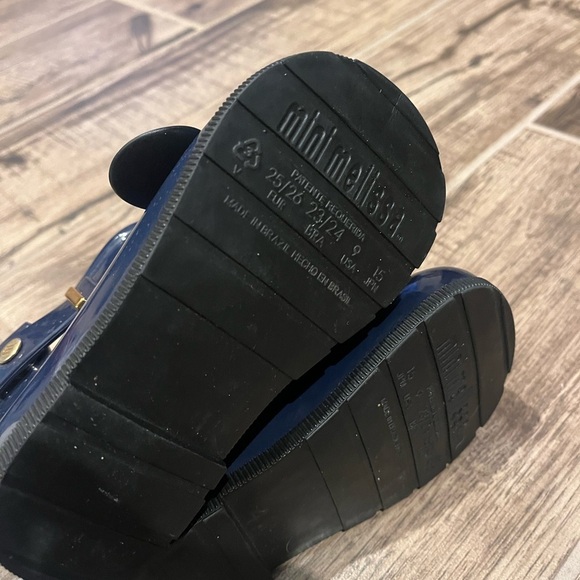 Mini Melissa Mickey and Minnie Red Bow Disney Navy Rain boots size toddler 9 - Picture 9 of 10